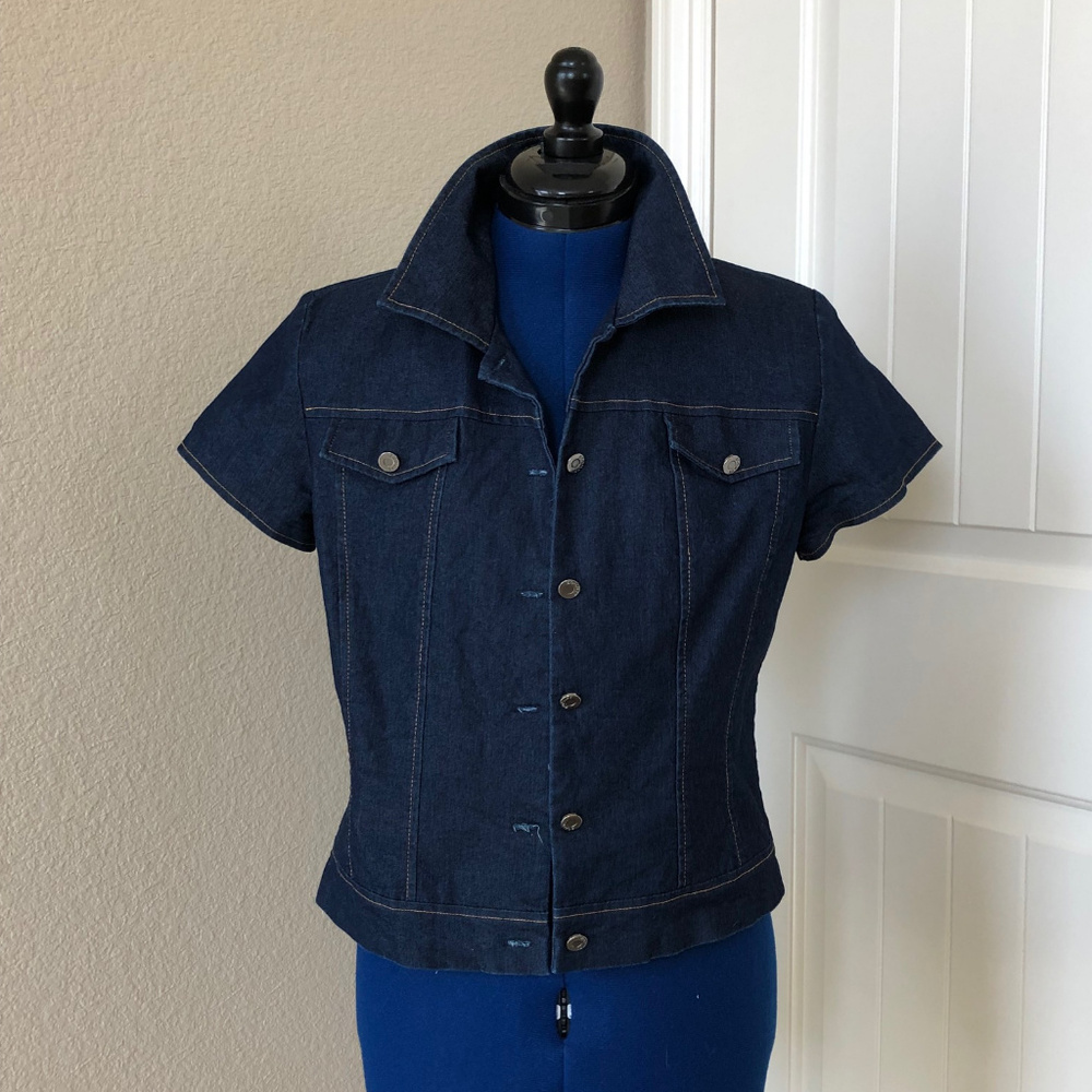 Short Sleeves Jean Jacket-Vintage